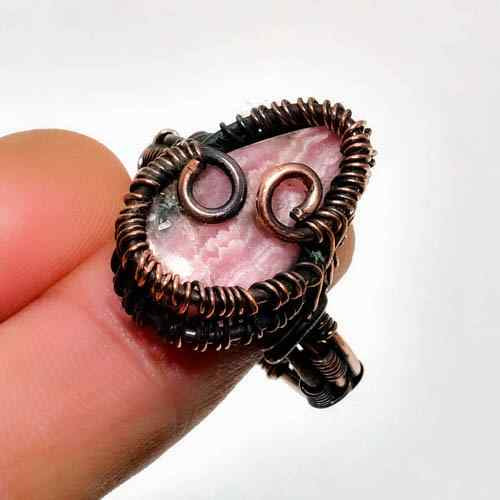 Ezra’s Veil – Pink Opal Copper Pendant