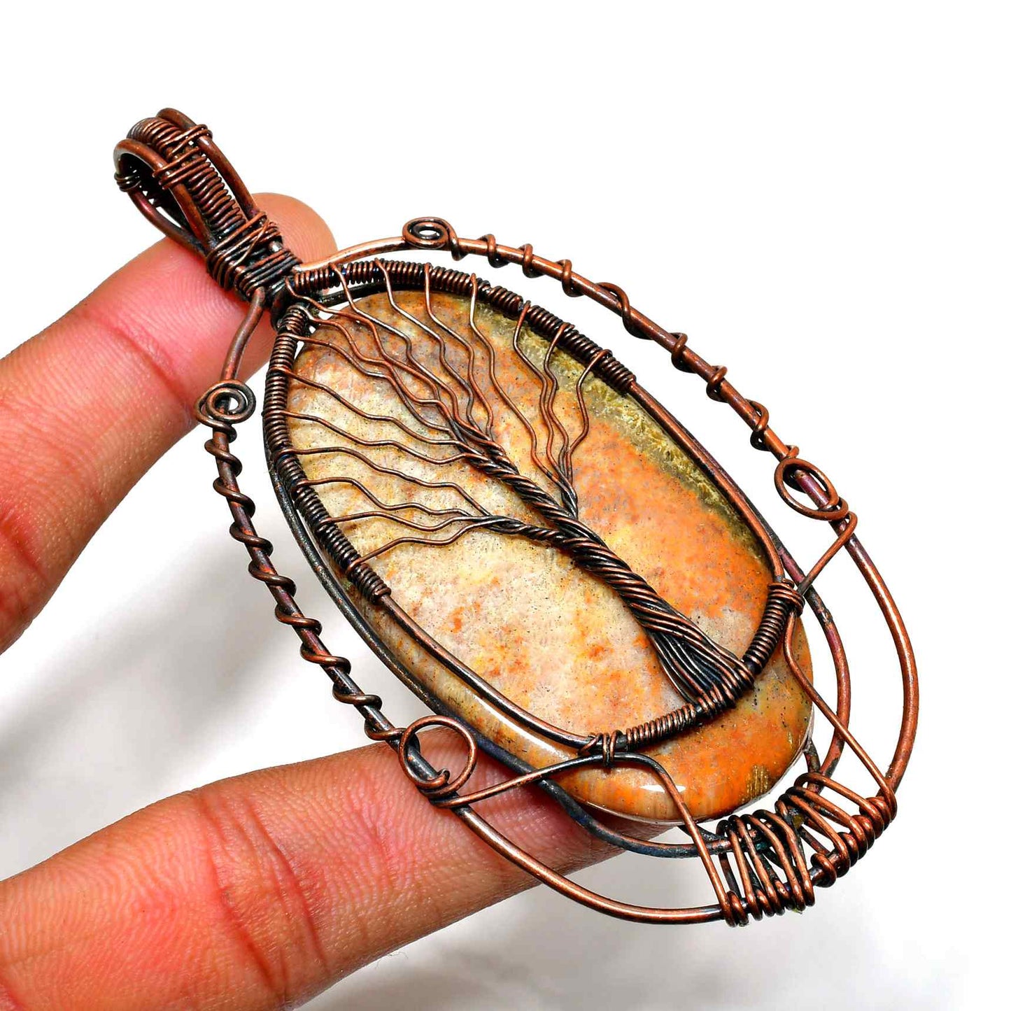 Sylvan Roots – Copper-Wrapped Tree of Life Pendant