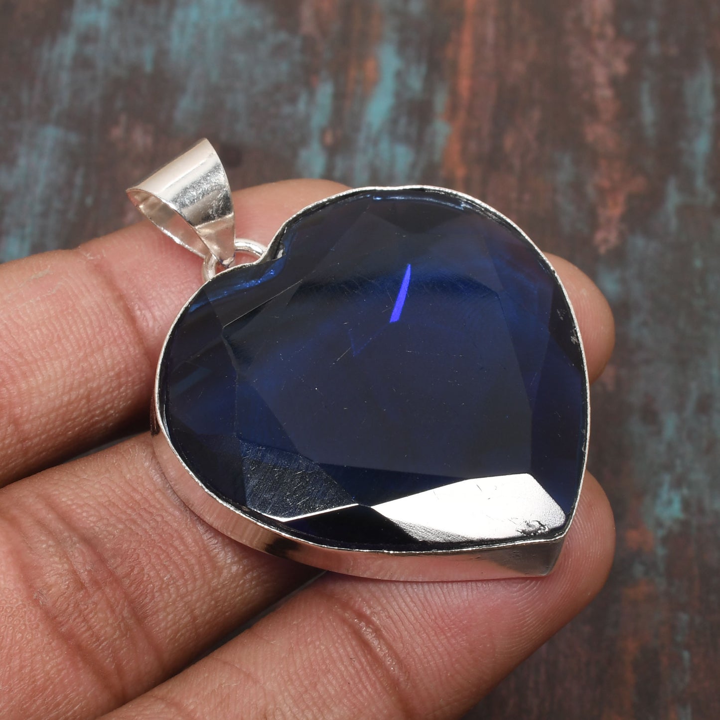 Serenity’s Heart – Blue Sapphire Silver Pendant