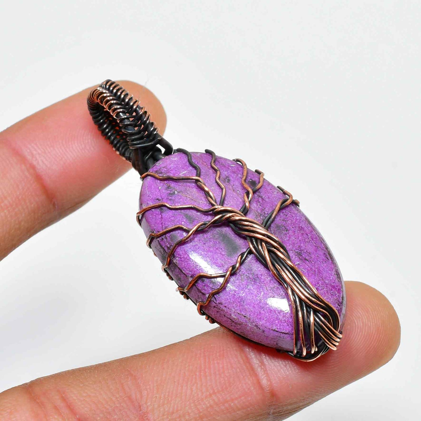 Serenity’s Veil – Amethyst Copper Pendant