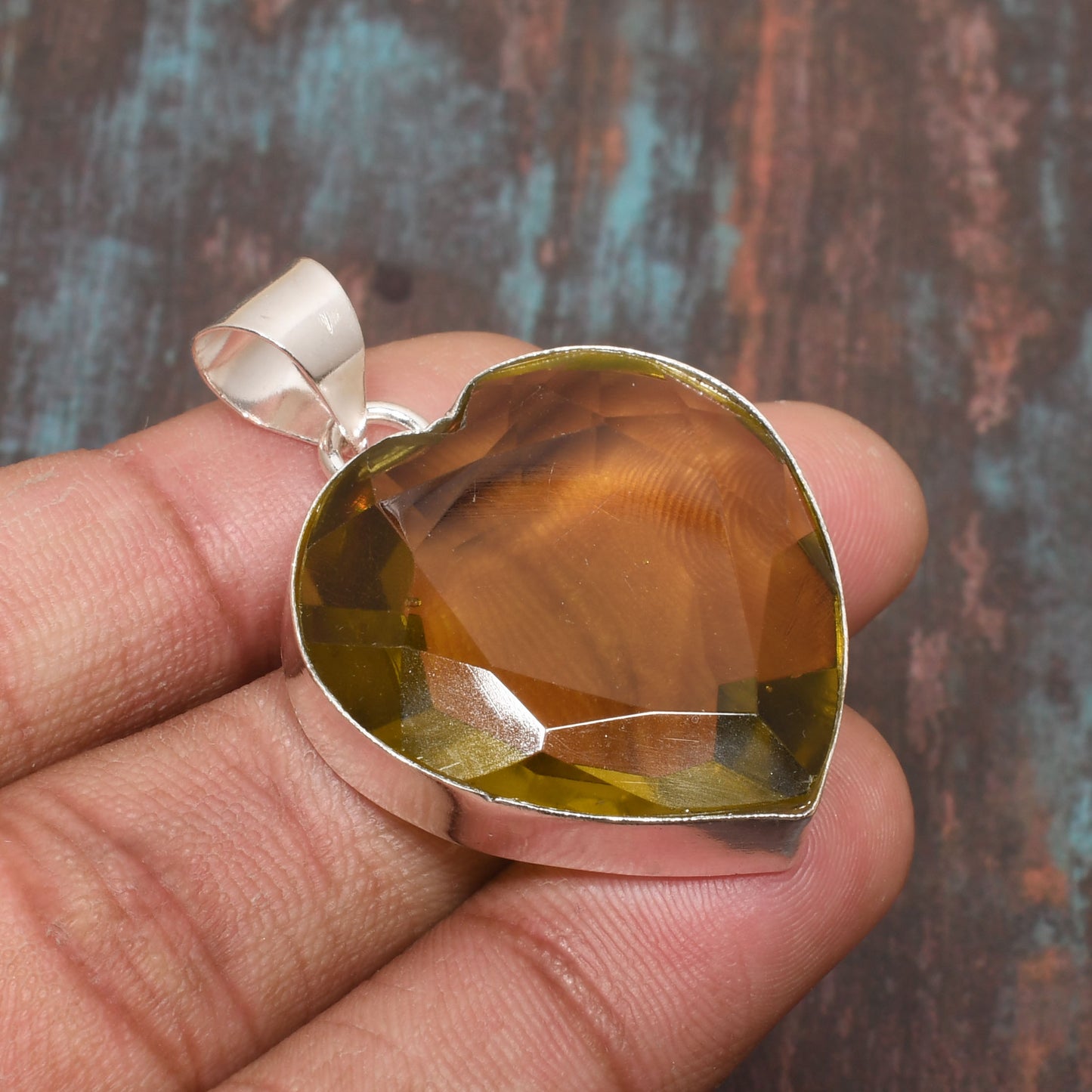 Heart’s Glow – Citrine & Sterling Silver Pendant