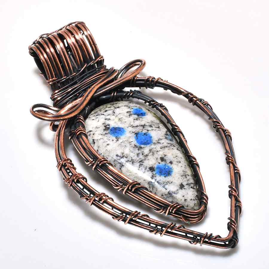 Gaia’s Embrace – Natural Stone Copper Pendant