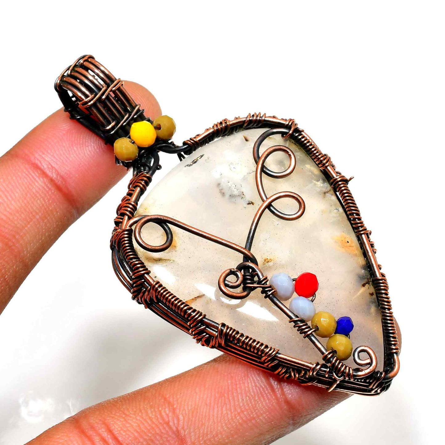 Radiant Dreamstone – Natural Agate & Copper Pendant