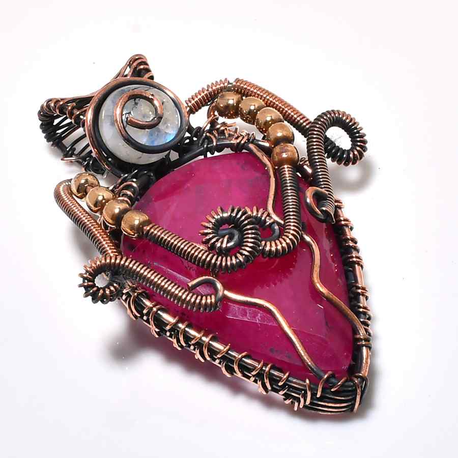 Ember’s Embrace – Ruby Copper Pendant