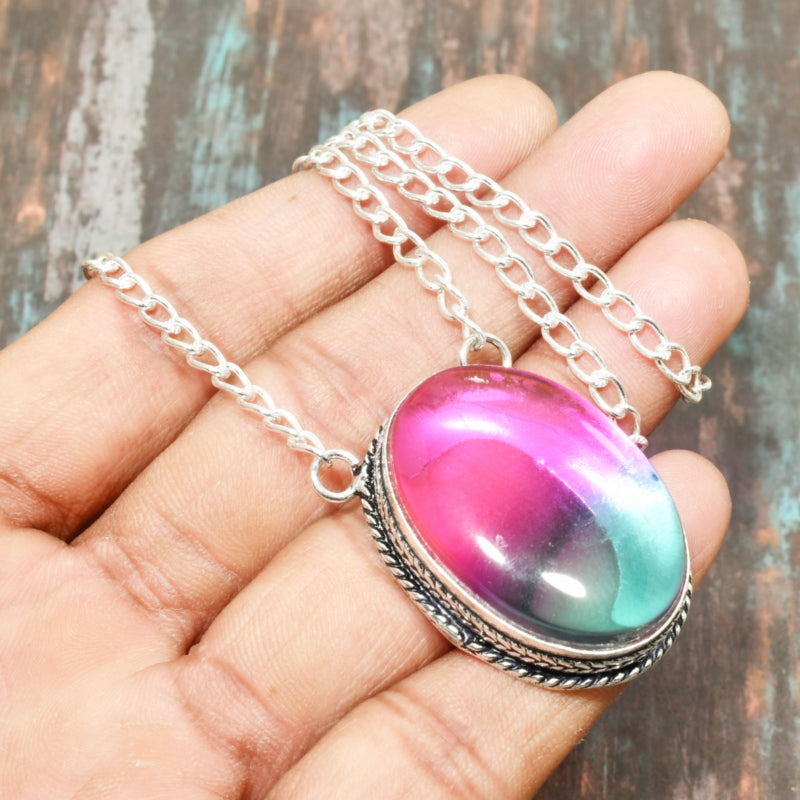 Harmonic Aura – Fluorite & Sterling Silver Necklace