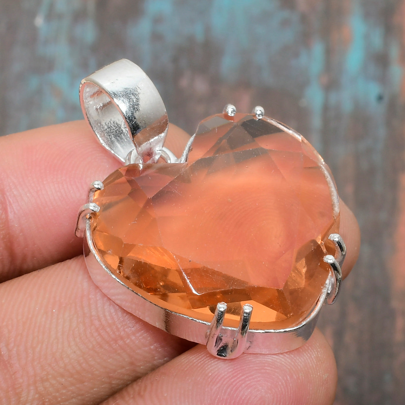 Heart’s Embrace – Citrine & Sterling Silver Pendant