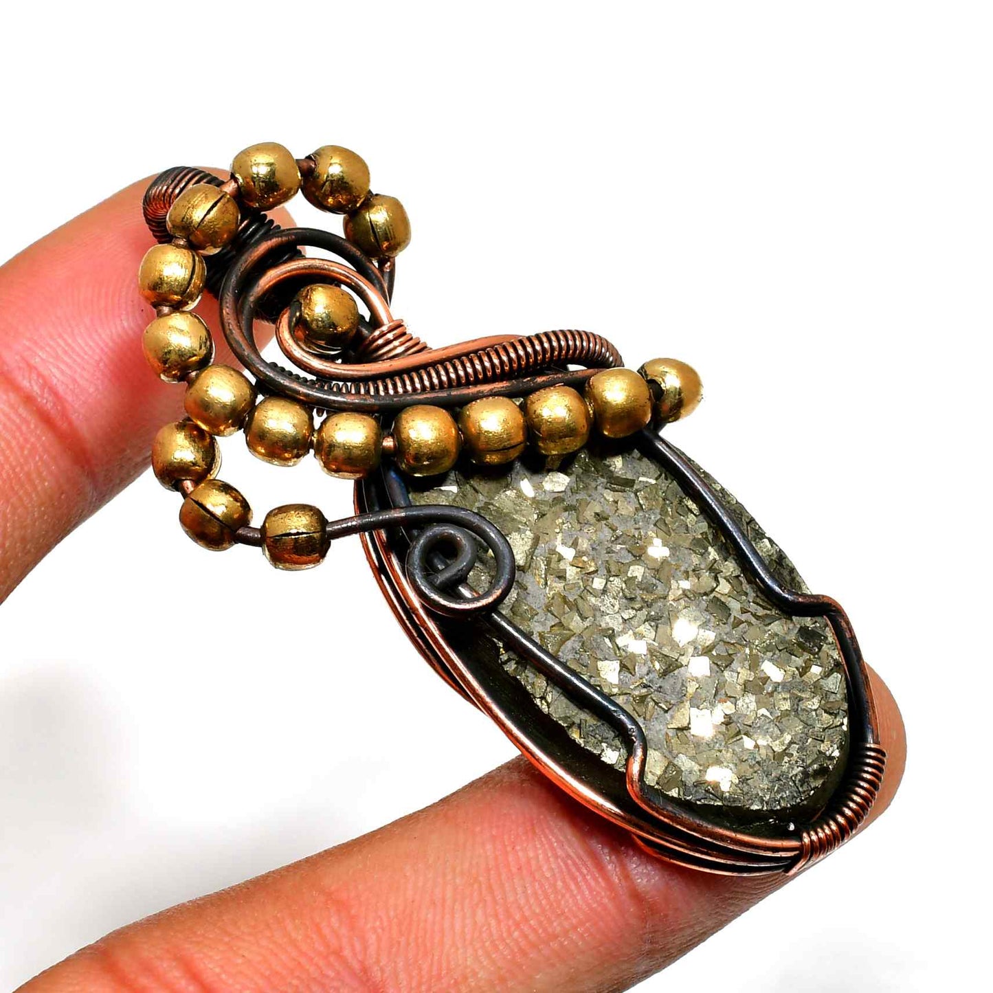 Celestial Aura – Druzy Quartz Wire-Wrapped Pendant