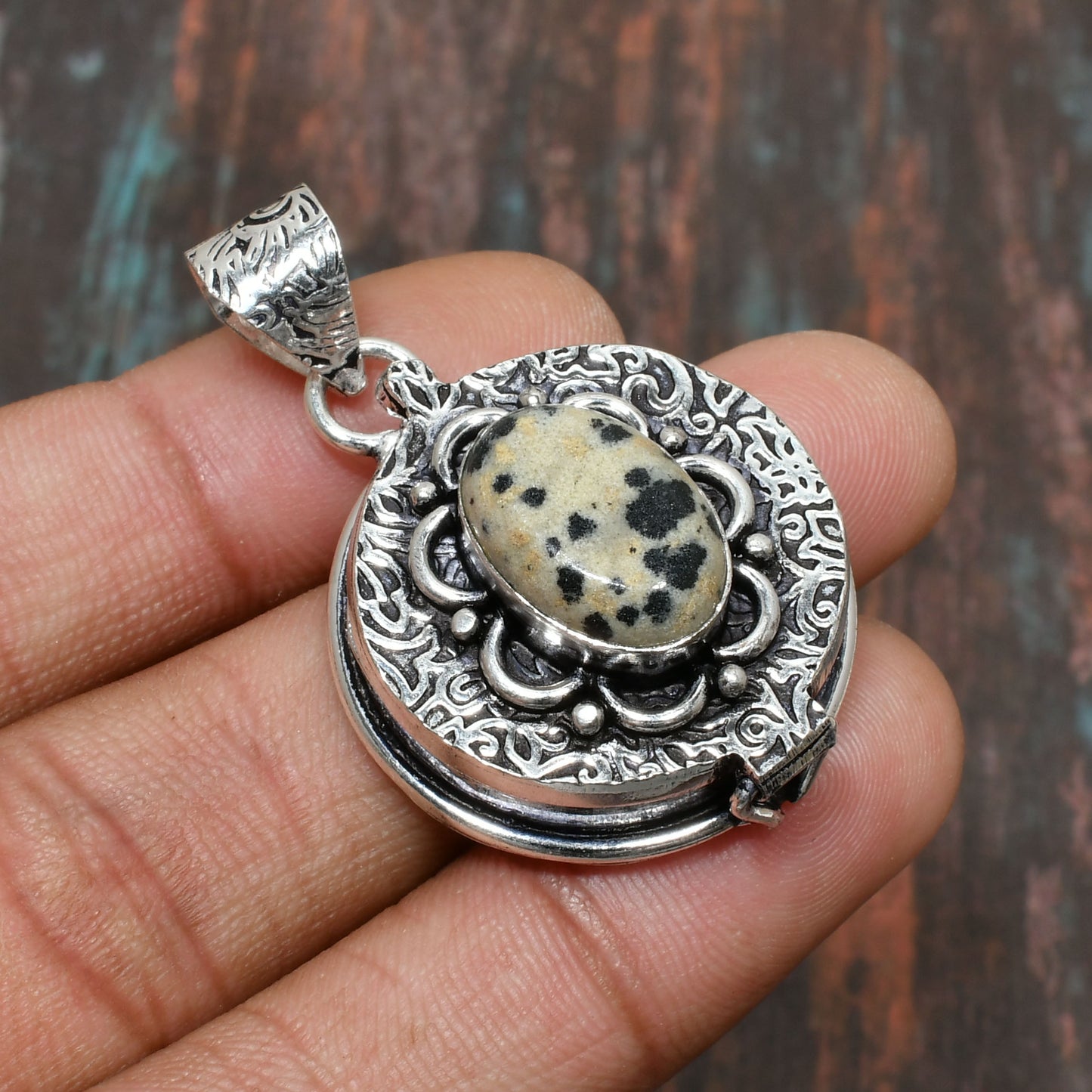 Spotted Harmony – Dalmatian Jasper Sterling Silver Pendant