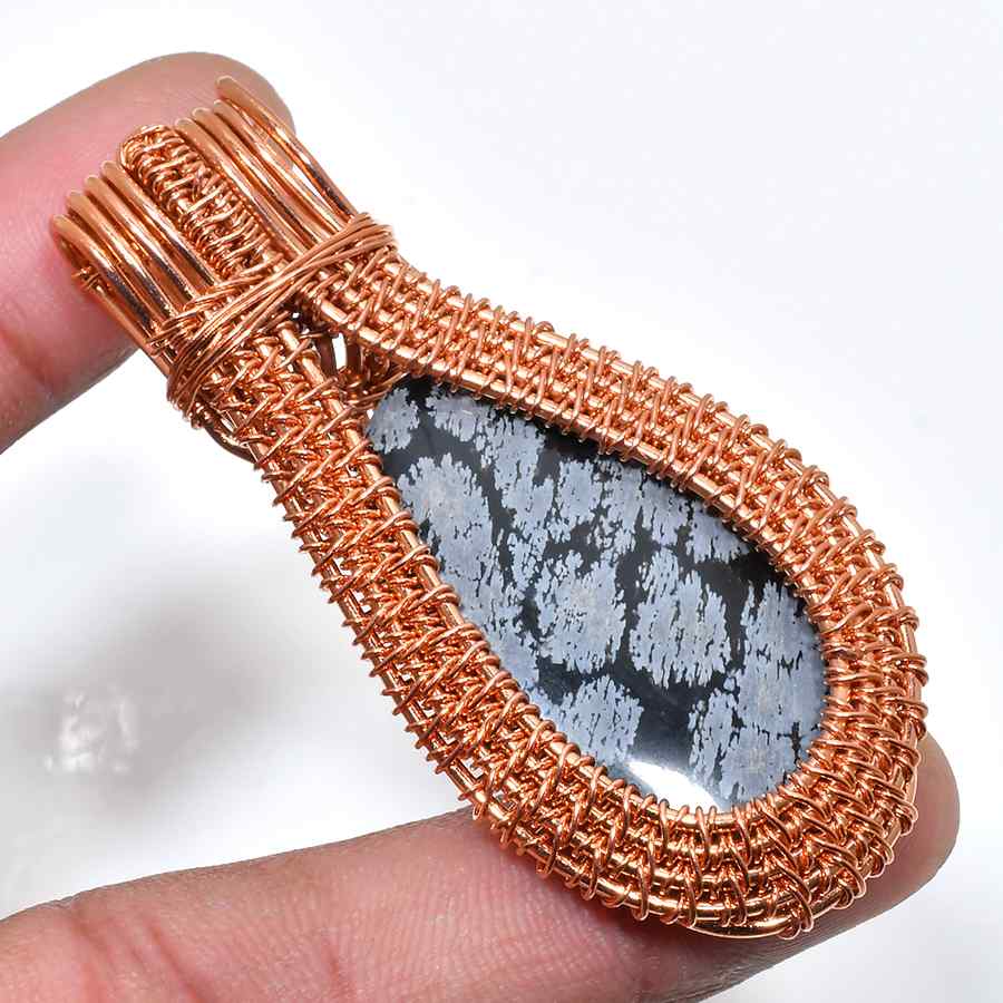 Gaia’s Embrace – Natural Stone & Copper Pendant