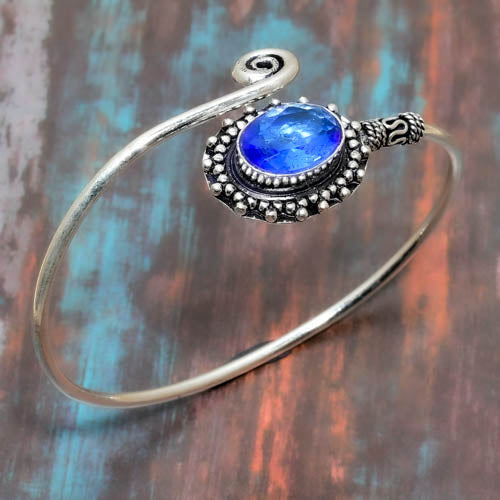 Celestial Cascade – Blue Topaz & Sterling Silver Bracelet