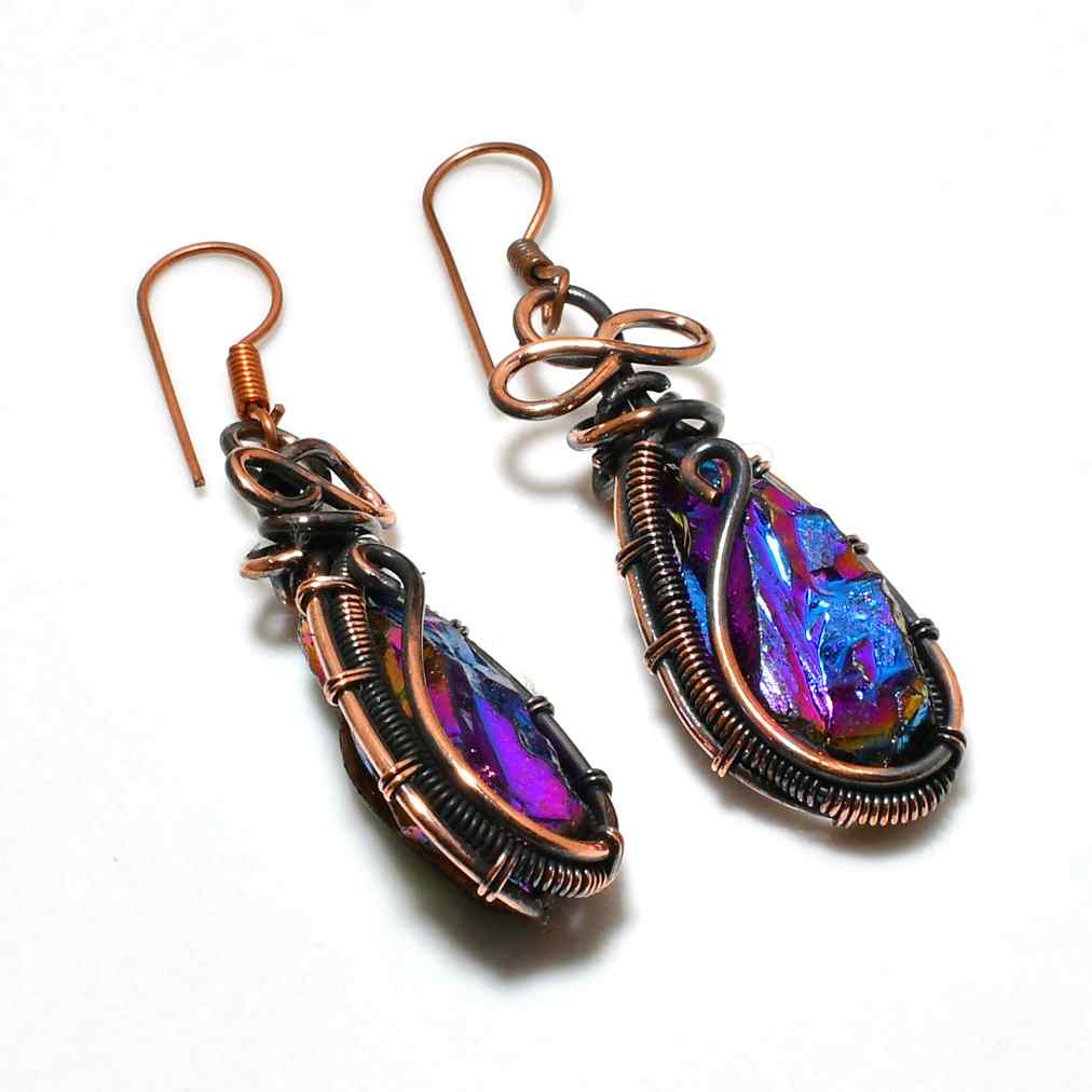 Serenity’s Whisper – Amethyst Copper Earrings