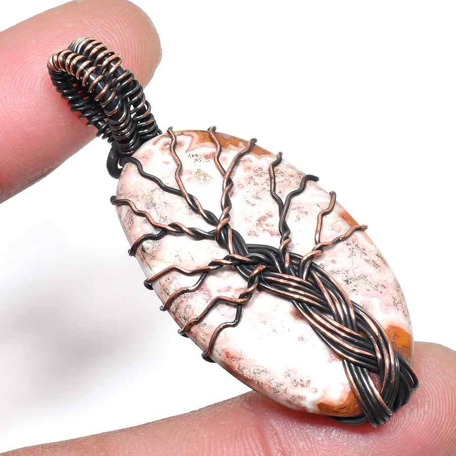 Gaia’s Tree – Natural Stone & Copper Pendant