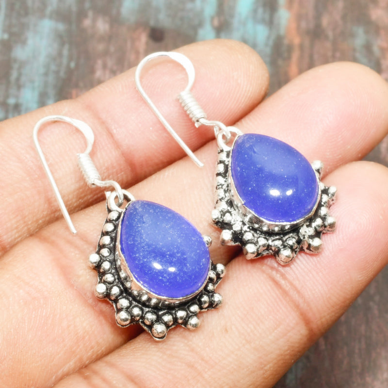 Azure Harmony – Blue Kyanite Silver Earrings
