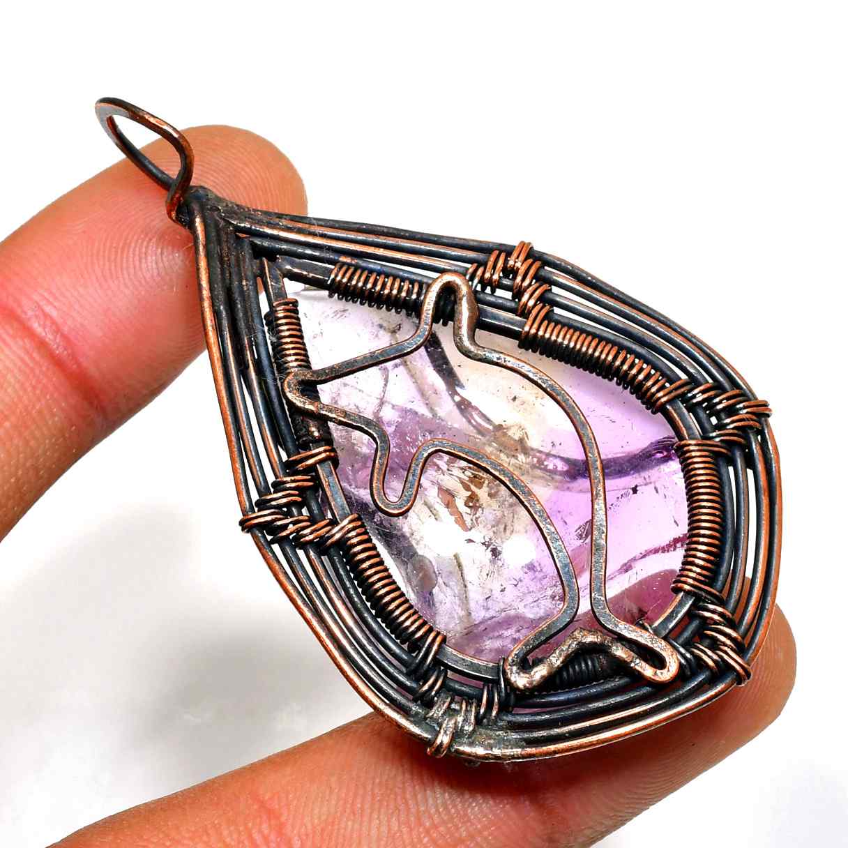 Dolphin Dream – Amethyst Copper Pendant