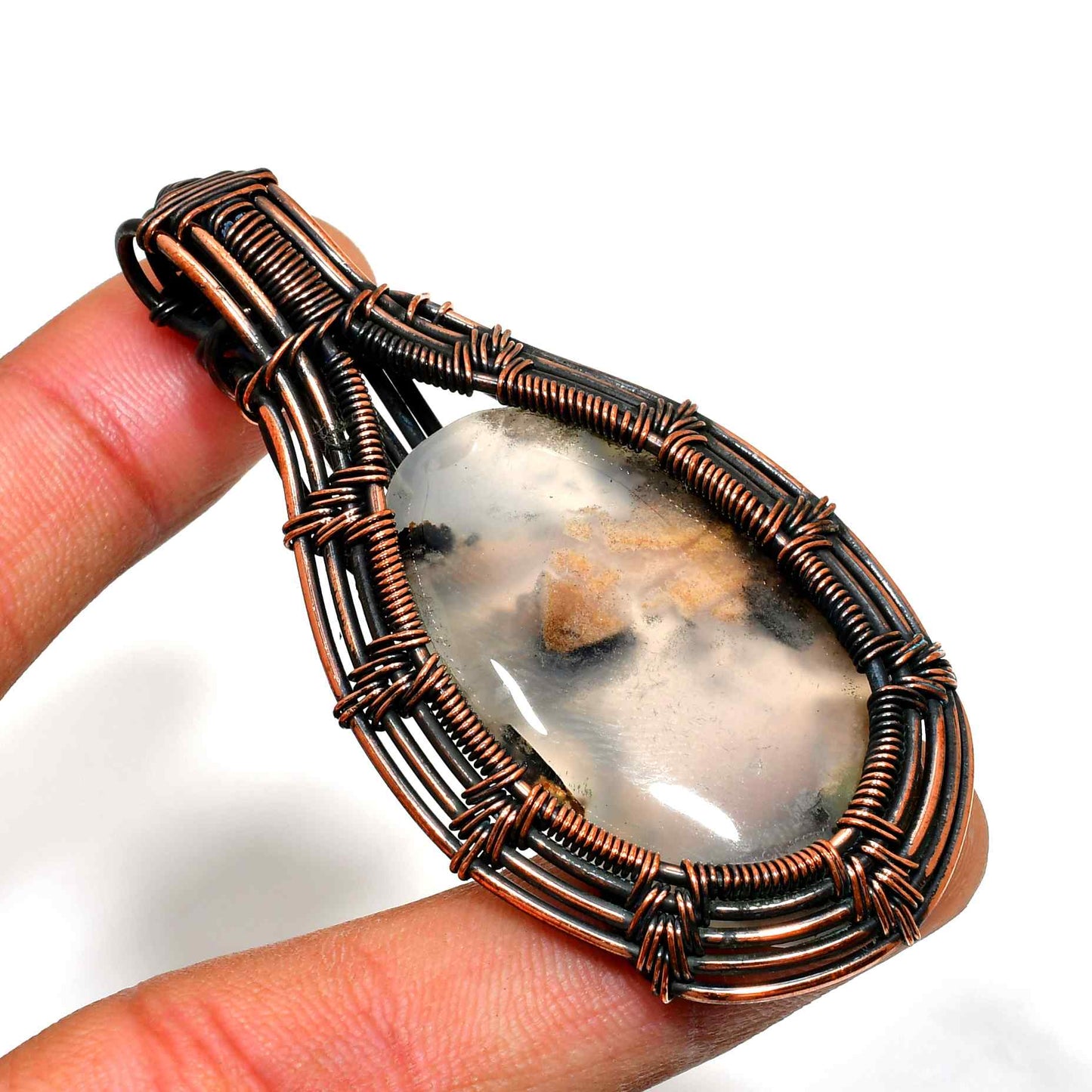 Earthsong – Copper-Wrapped Natural Gemstone Pendant