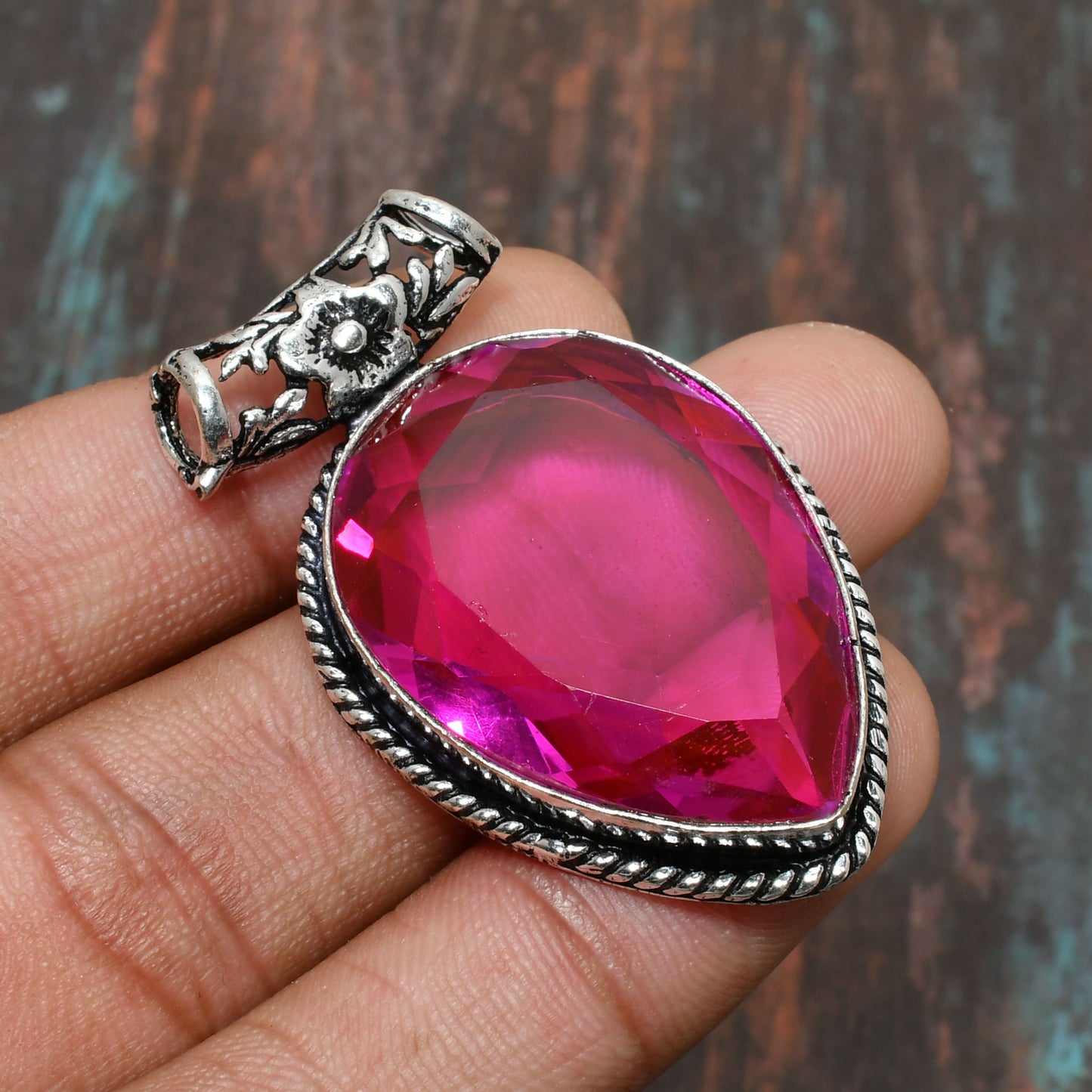 Rose Radiance – Pink Gemstone Silver Pendant
