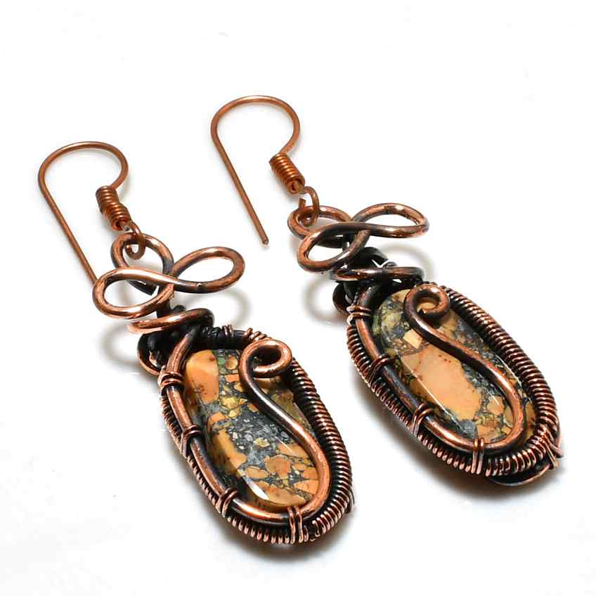Gaia’s Embrace – Copper & Earthstone Earrings