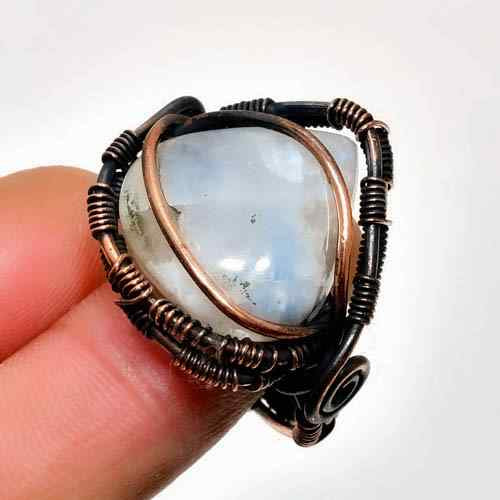 Selene’s Embrace – Antique Bronze Moonstone Ring
