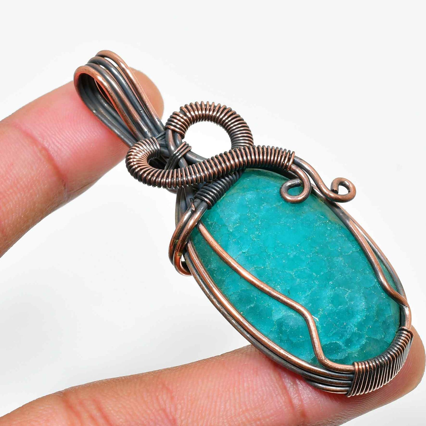 Ocean’s Whisper – Aquamarine Copper Pendant