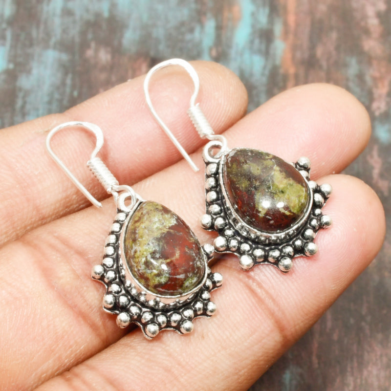 Nature’s Embrace – Unakite & Sterling Silver Earrings
