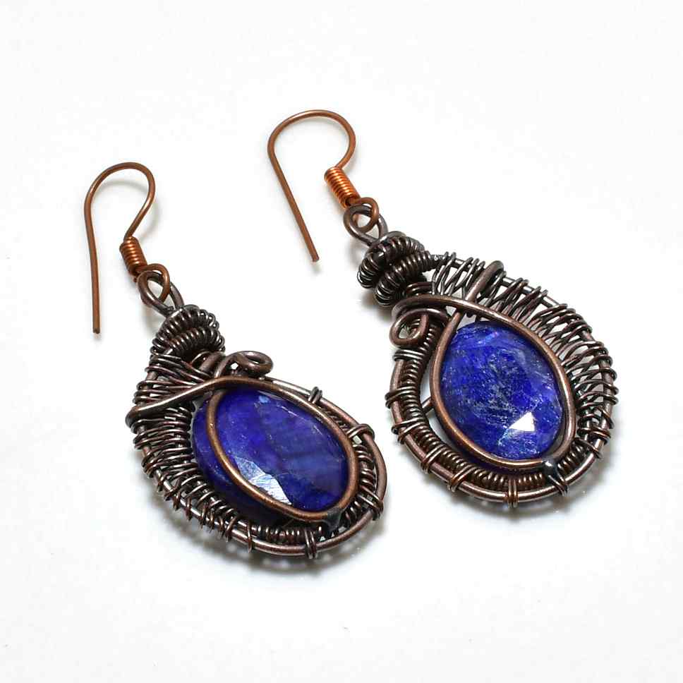 Selene’s Wisdom – Lapis Lazuli Copper Earrings
