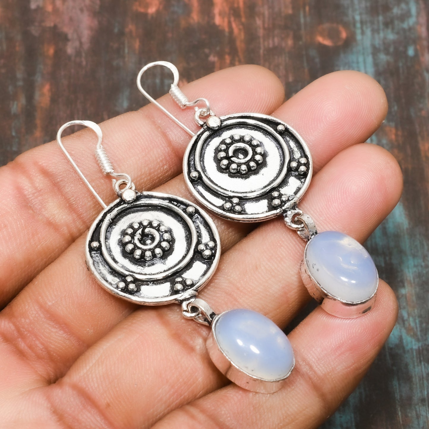 Selene’s Embrace – Sterling Silver Moonstone Earrings