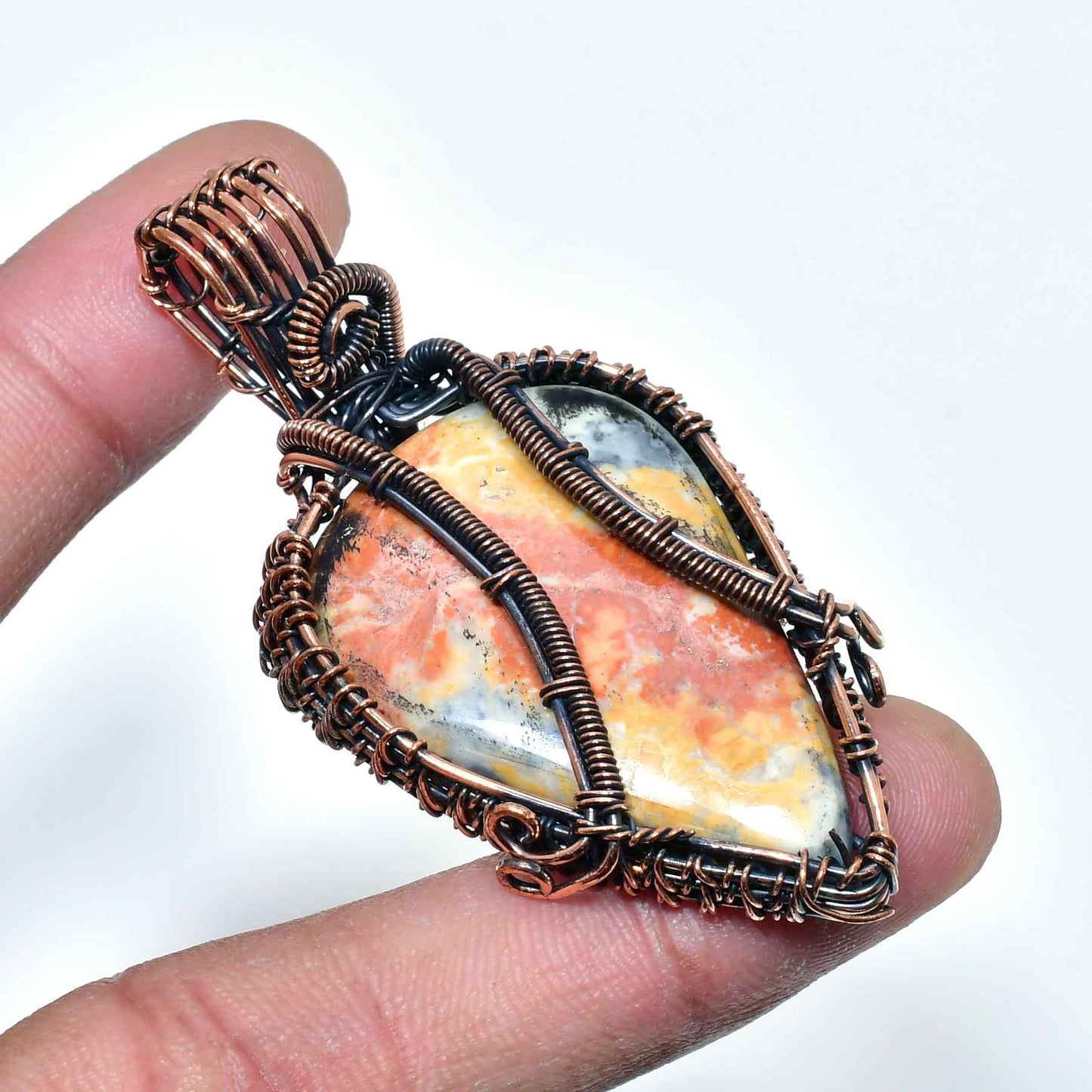 Ember’s Heart – Jasper Copper Pendant