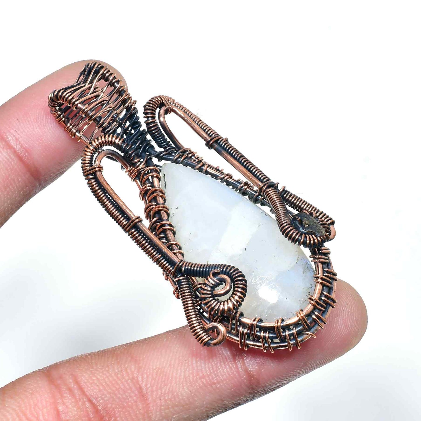 Alchemist’s Tear – Moonstone Copper Pendant