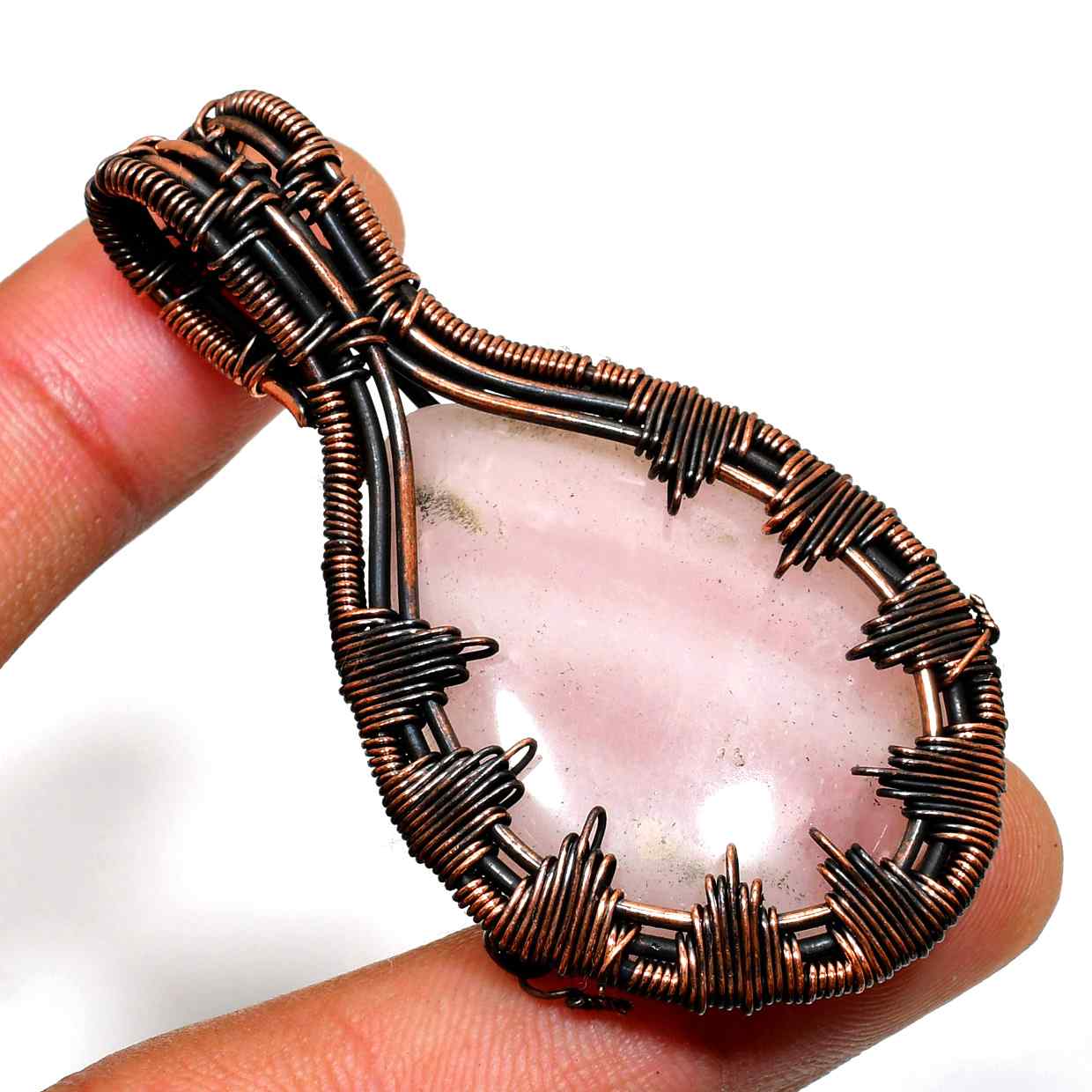 Harmony’s Heart – Rose Quartz Copper Pendant