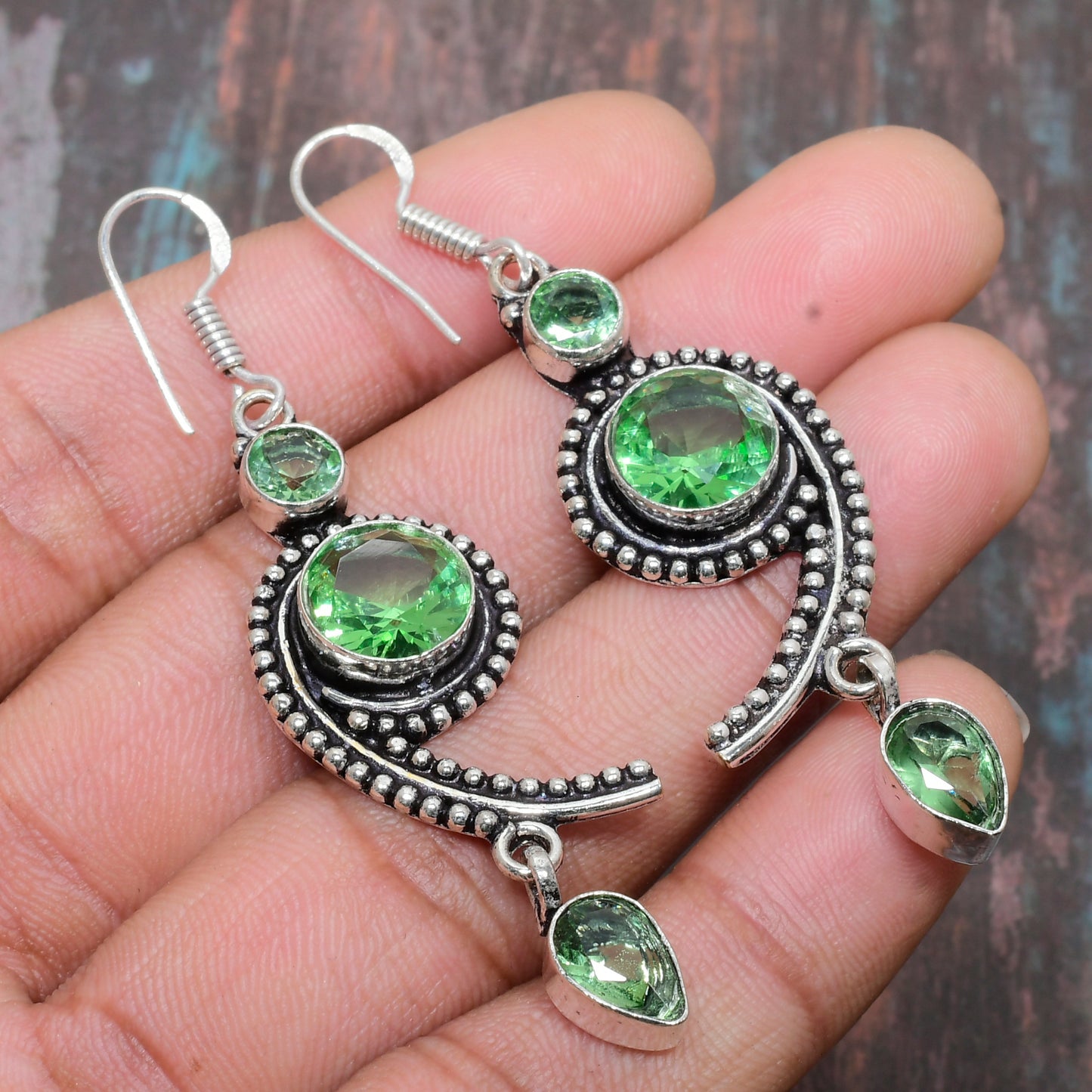 Verdant Harmony – Sterling Silver Peridot Earrings