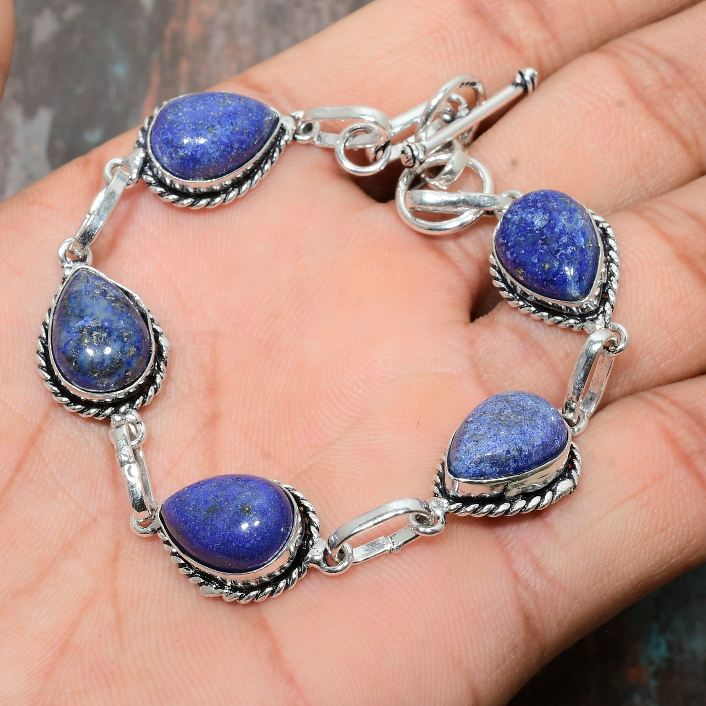 Selene’s Wisdom – Lapis Lazuli Silver Bracelet