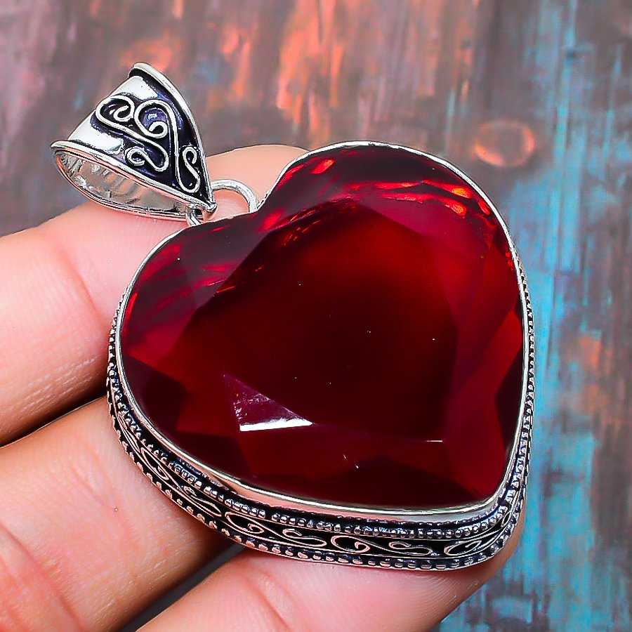 Heart of Passion – Sterling Silver Ruby Pendant