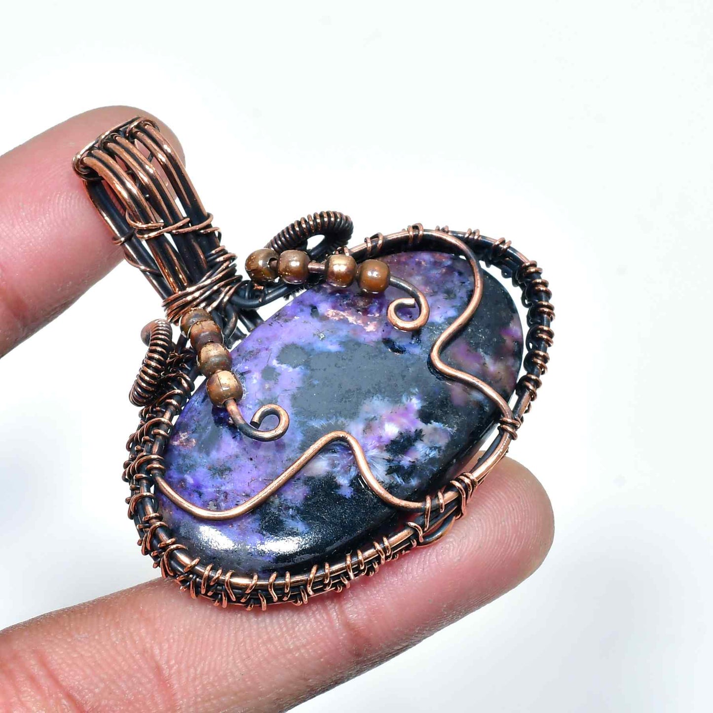 Astral Align – Amethyst Copper Pendant