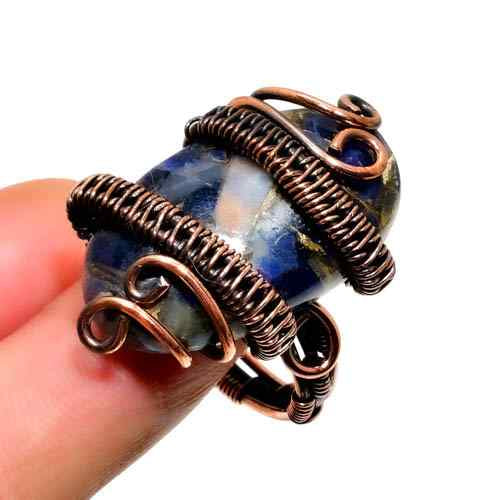 Azure Whisper – Lapis Lazuli Copper Ring