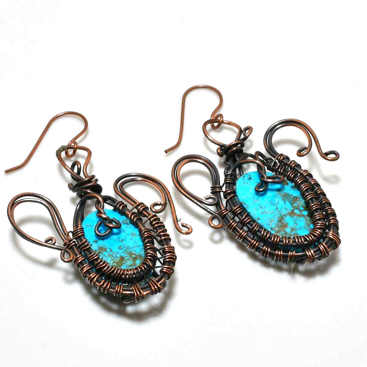 Spirit Song – Turquoise Copper Earrings