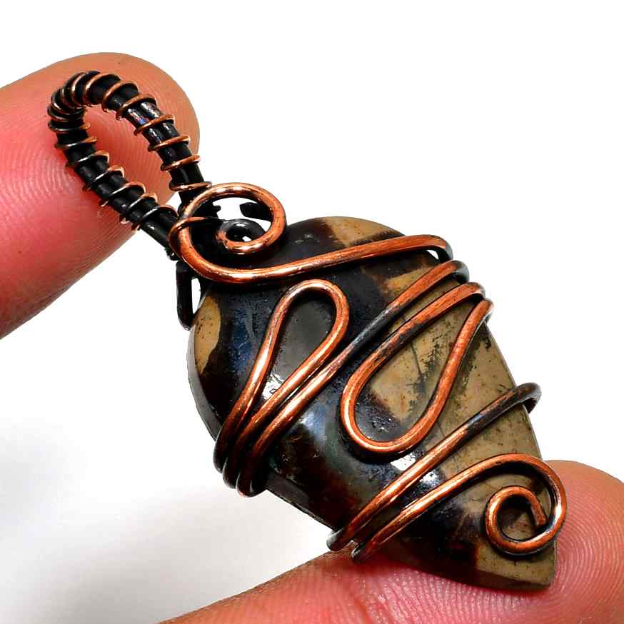 Gaia’s Embrace – Jasper & Oxidized Copper Pendant