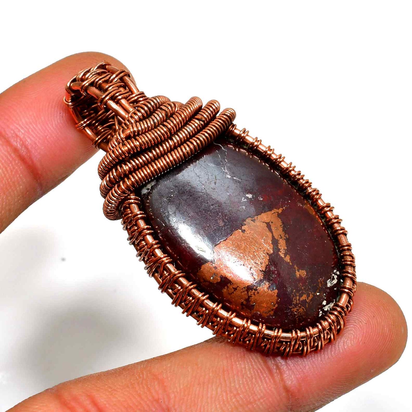 Ember’s Heart – Red Jasper Copper Pendant