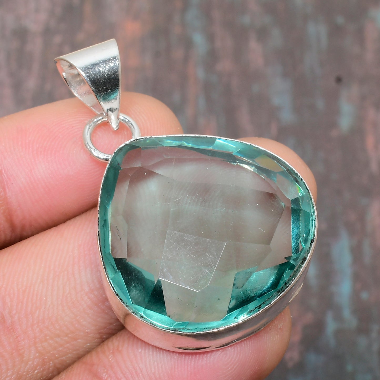 Ocean’s Embrace – Fluorite & Silver Pendant