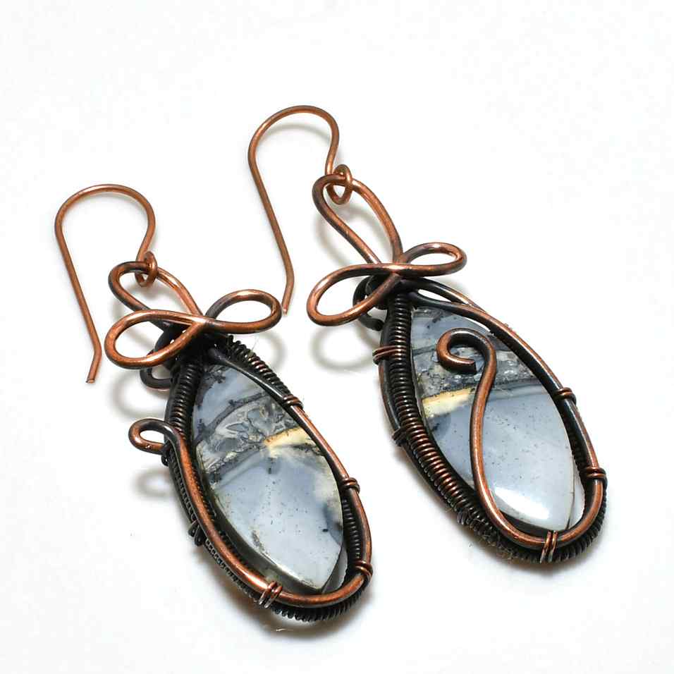 Gaia’s Embrace – Natural Stone & Copper Earrings