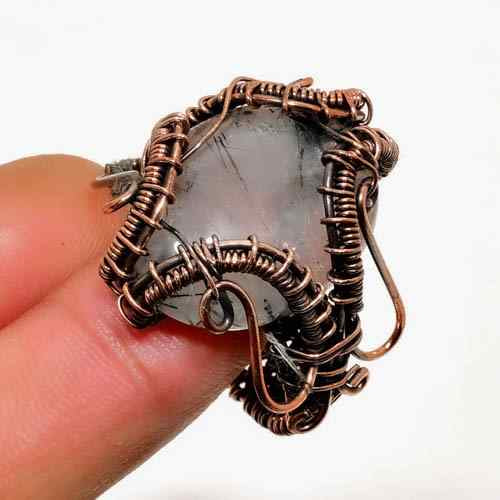 Serenity Spiral – Oxidized Copper Amethyst Ring