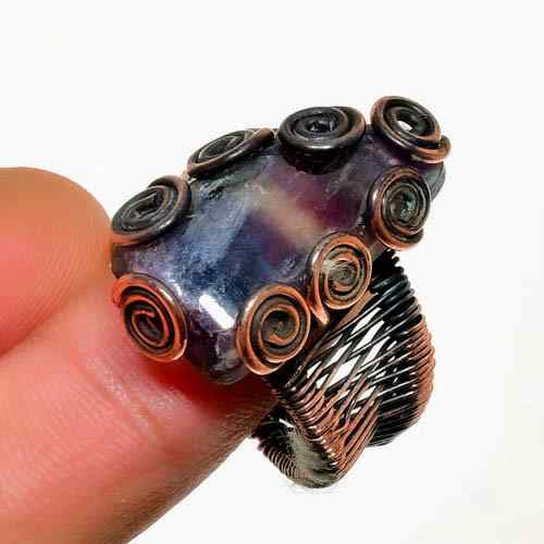 Luna’s Aura – Amethyst Copper Ring