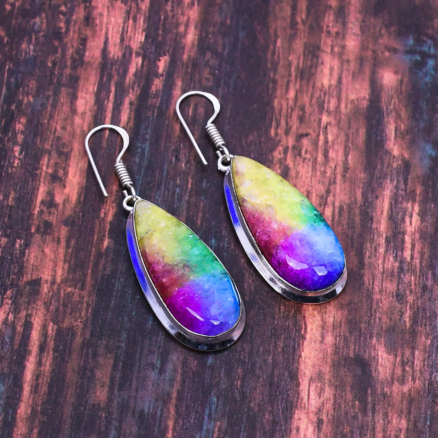 Radiant Prism – Rainbow Quartz Drop Earrings