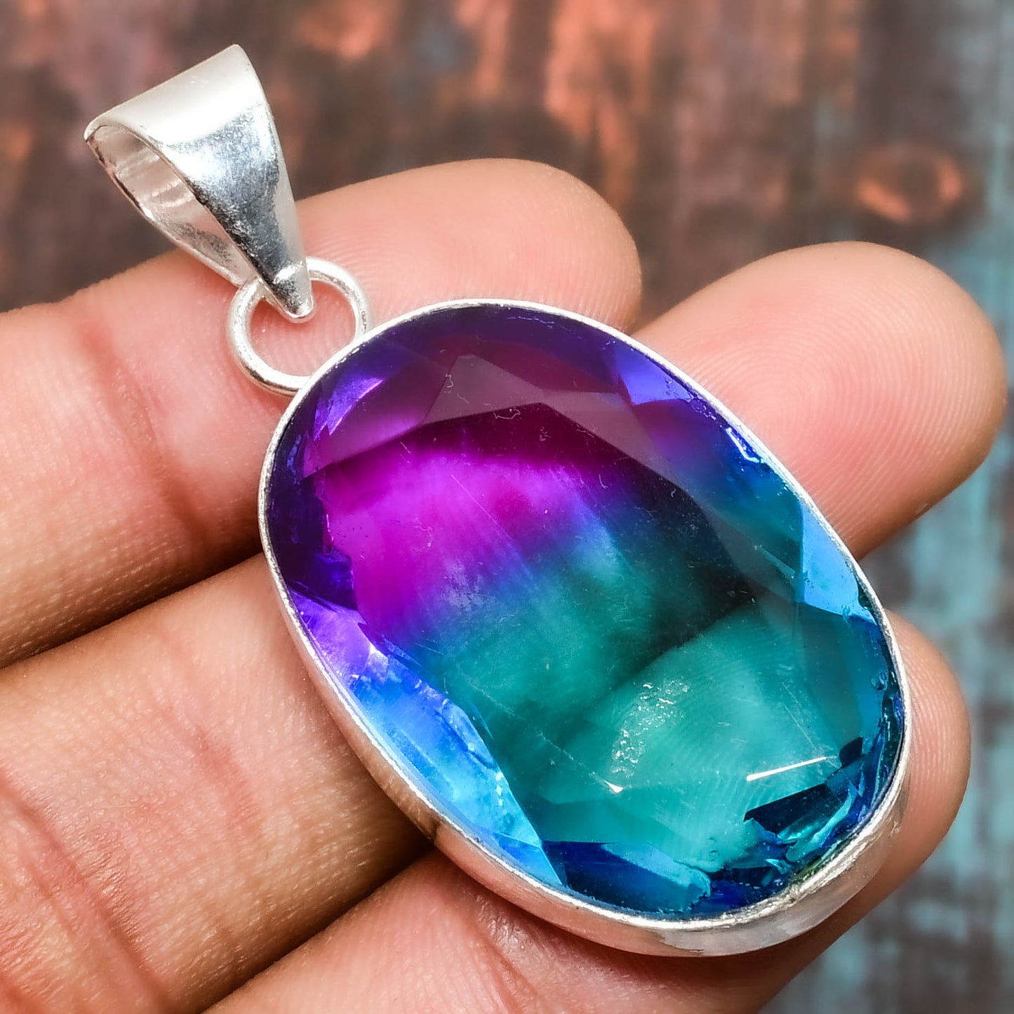 Mystic Glow – Fluorite & Silver Harmony Pendant