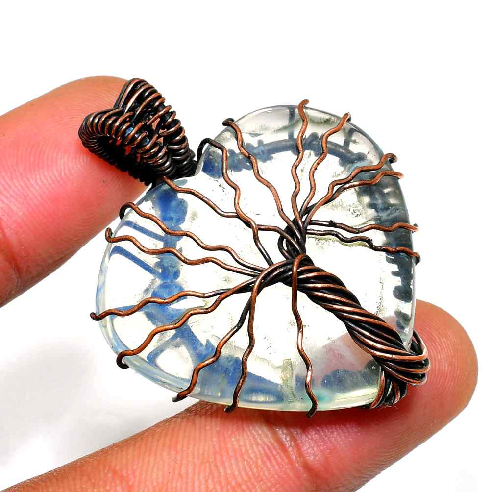 Sylvan Heart – Copper & Natural Stone Tree Pendant