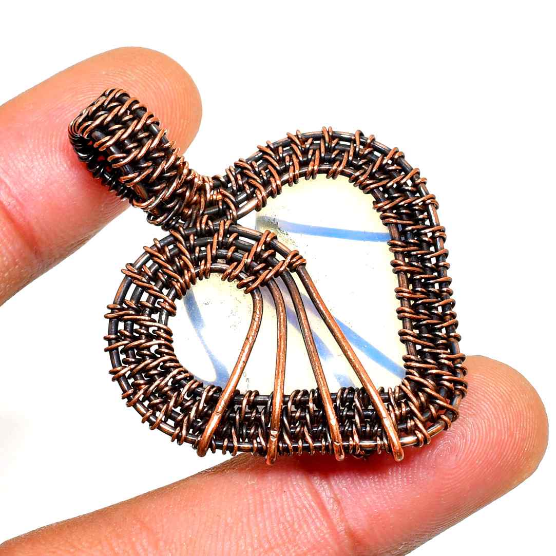 Gaia’s Embrace – Oxidized Copper & Stone Pendant