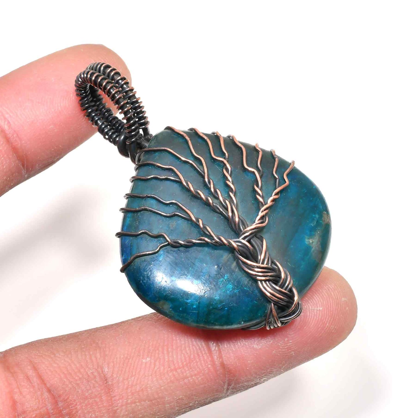 Terra’s Embrace – Turquoise Copper Tree Pendant