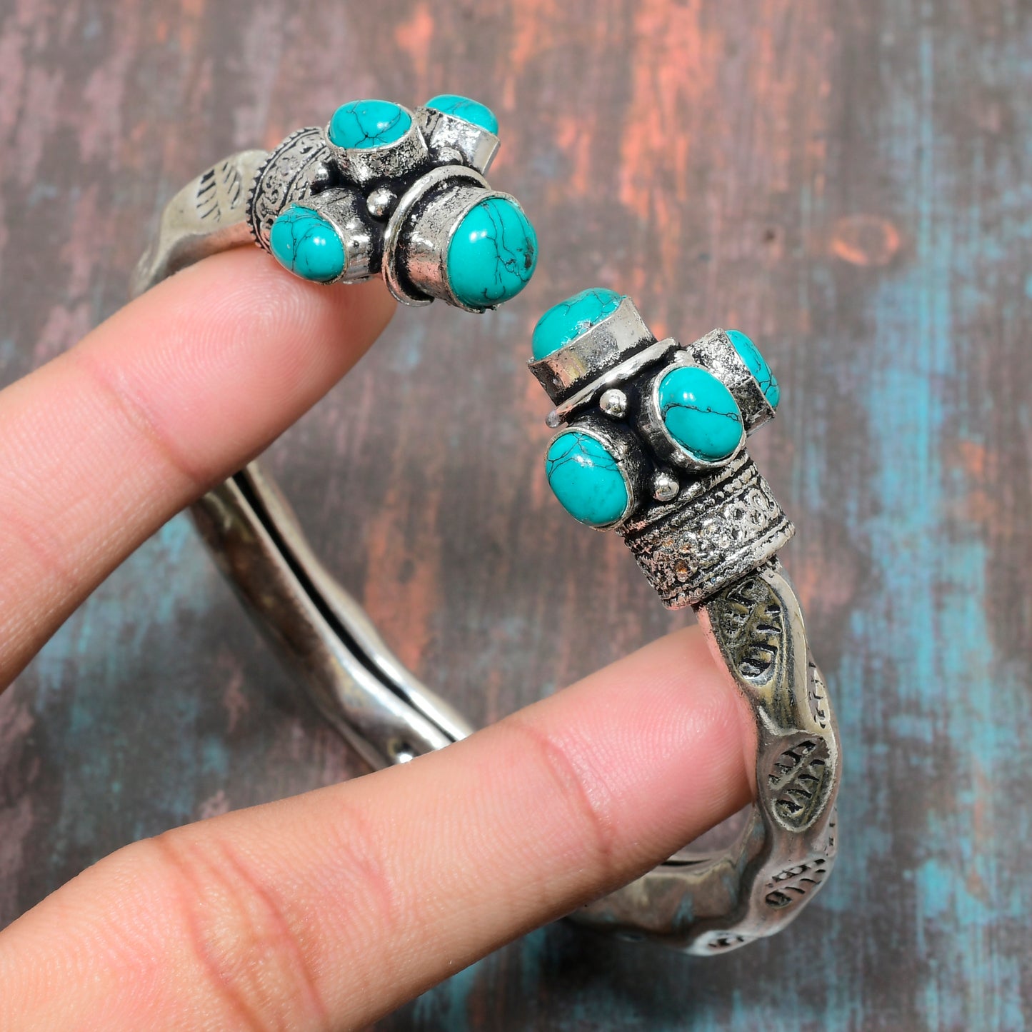 Ocean’s Whisper – Sterling Turquoise Bracelet