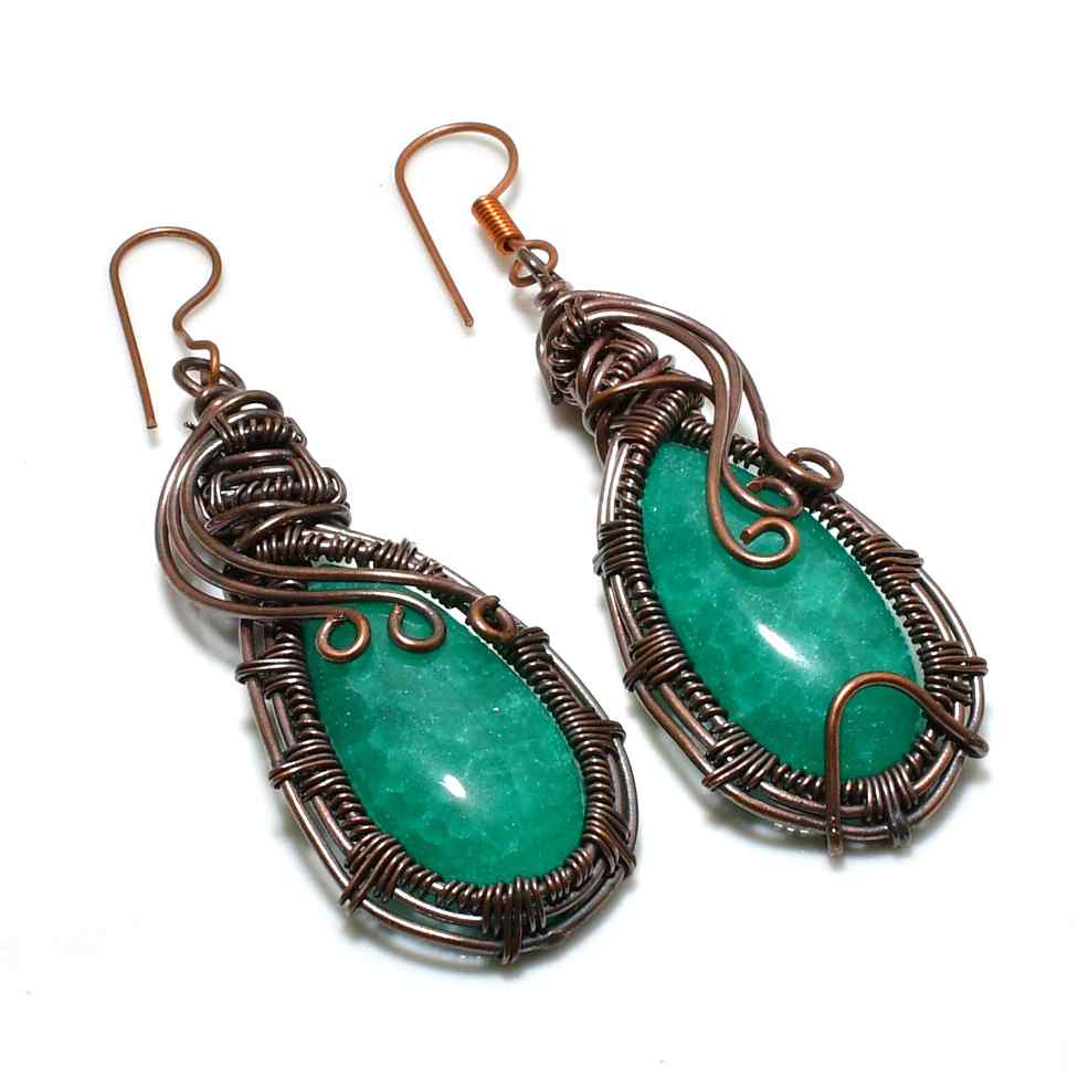 Serenity’s Embrace – Green Adventurine & Copper Earrings