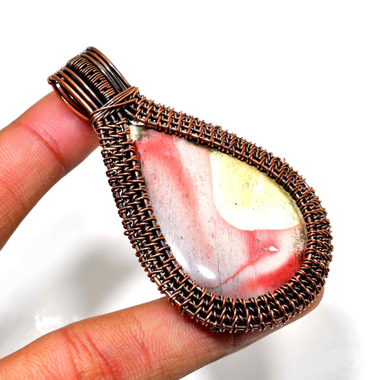 Moonlight Muse – Artisan Copper Gemstone Pendant