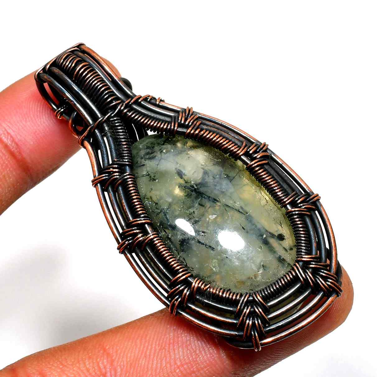 Gaia’s Embrace – Copper-Wrapped Natural Stone Pendant